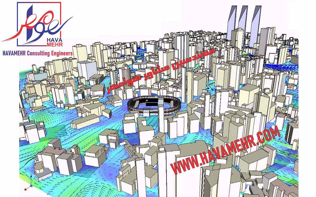 شبیه سازی جریان هوا در شهر