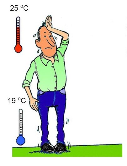 temperatre gadient local discomfort